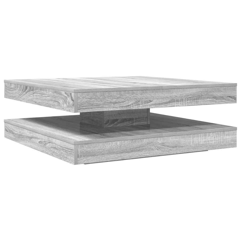 Coffee Table 360-Degree Rotatable Grey Sonoma 90x90x34,5 cm