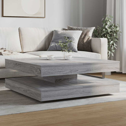 Coffee Table 360-Degree Rotatable Grey Sonoma 90x90x34,5 cm