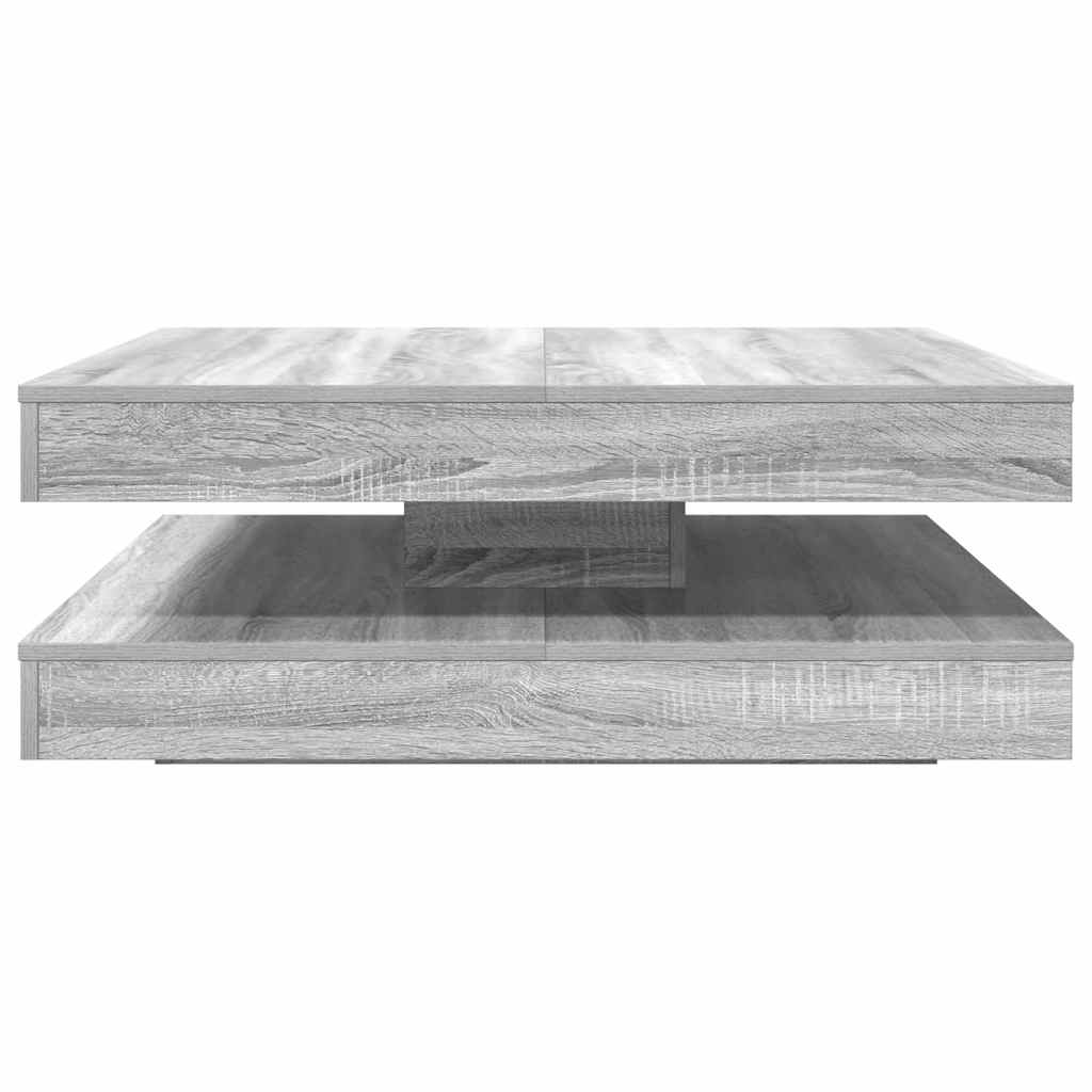 Coffee Table 360-Degree Rotatable Grey Sonoma 90x90x34,5 cm