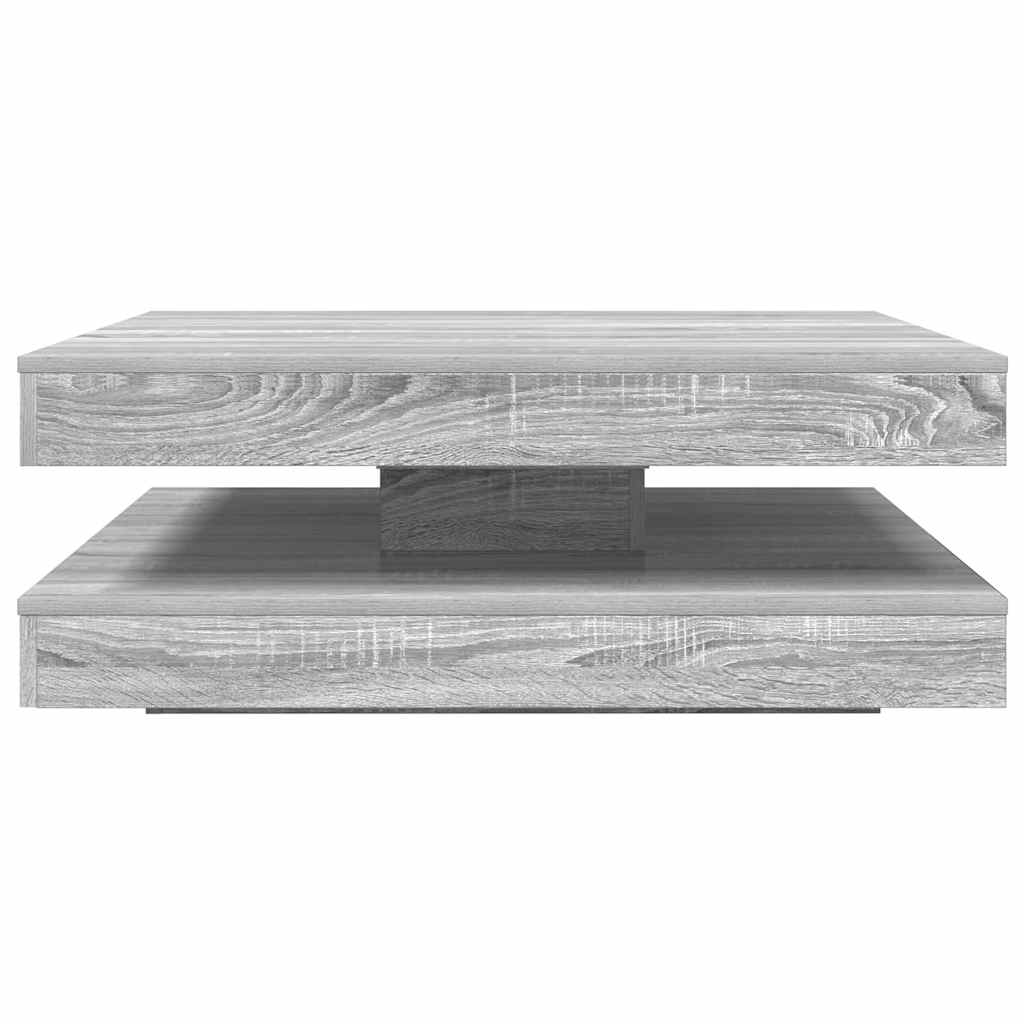 Coffee Table 360-Degree Rotatable Grey Sonoma 90x90x34,5 cm