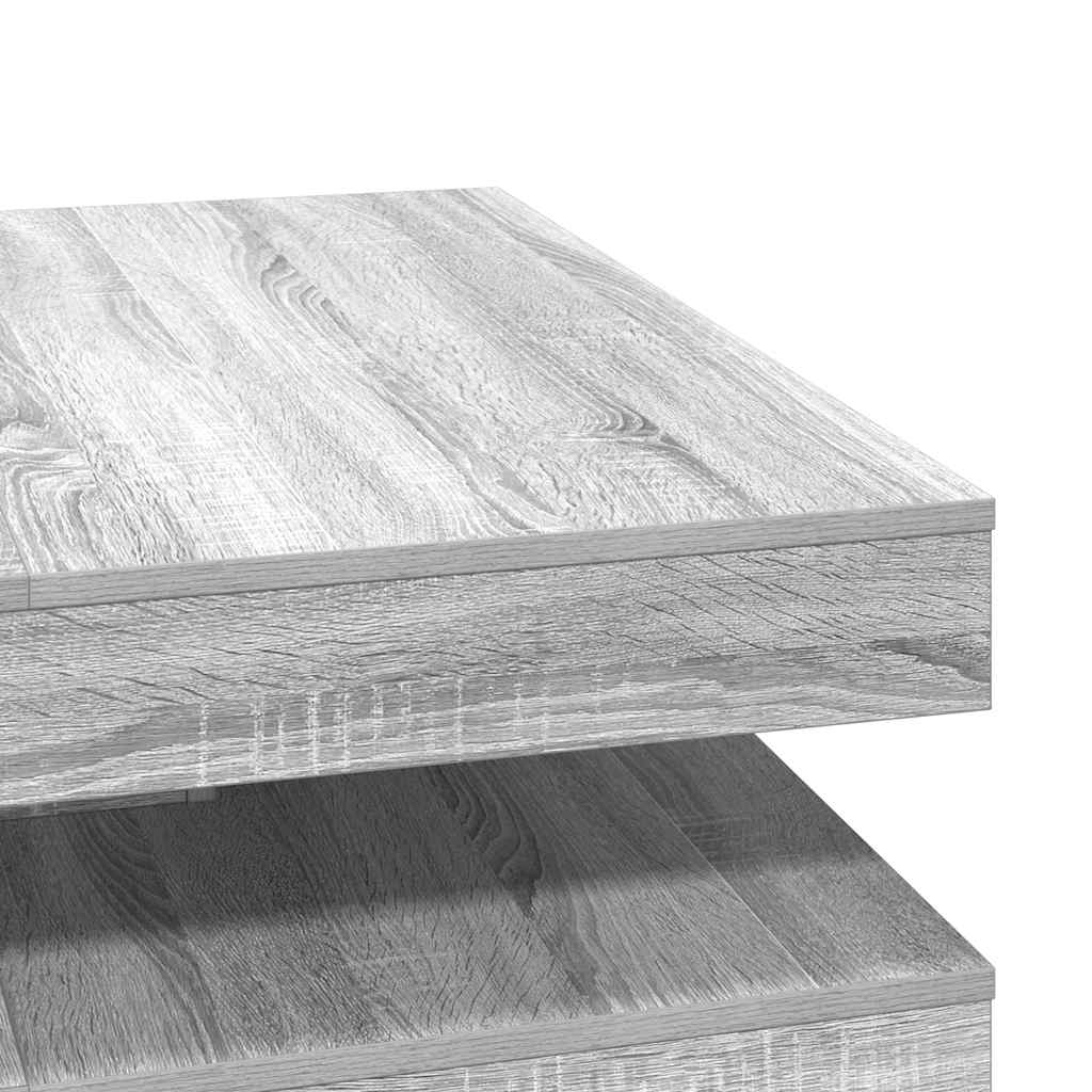 Coffee Table 360-Degree Rotatable Grey Sonoma 90x90x34,5 cm