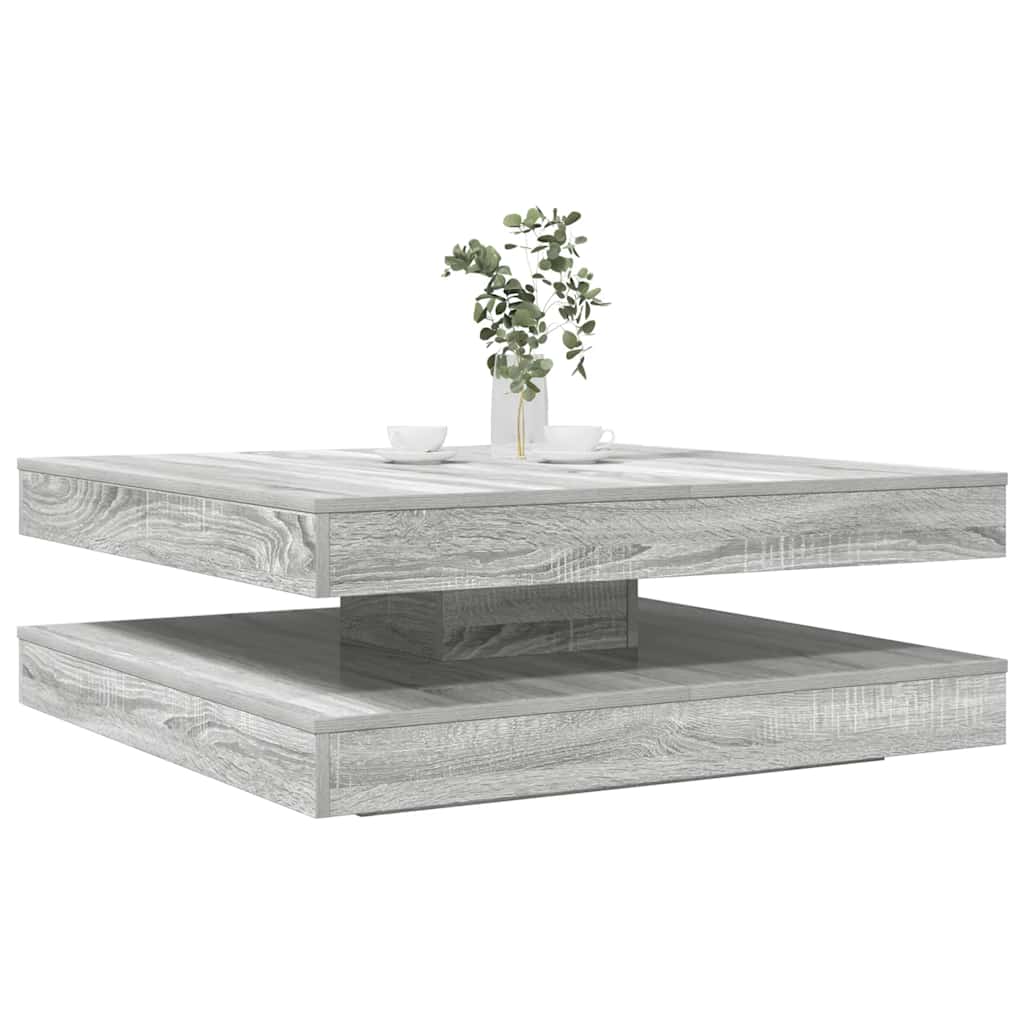 Coffee Table 360-Degree Rotatable Grey Sonoma 90x90x34,5 cm