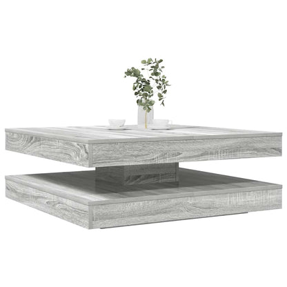 Coffee Table 360-Degree Rotatable Grey Sonoma 90x90x34,5 cm