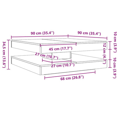 Coffee Table 360-Degree Rotatable Old Wood 90x90x34,5 cm