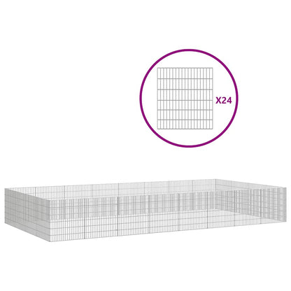 Free Range Animal Enclosure 24-Panel 54x60 cm Galvanised Iron