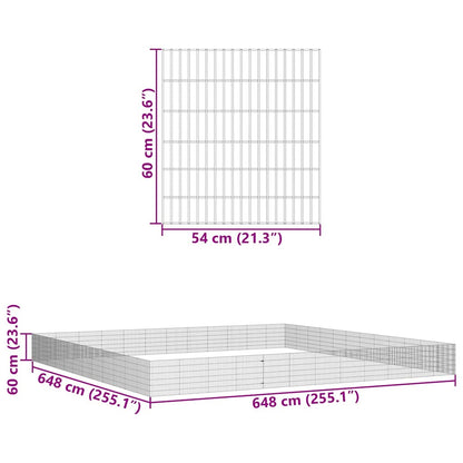 Free Range Animal Enclosure 48-Panel 54x60 cm Galvanised Iron