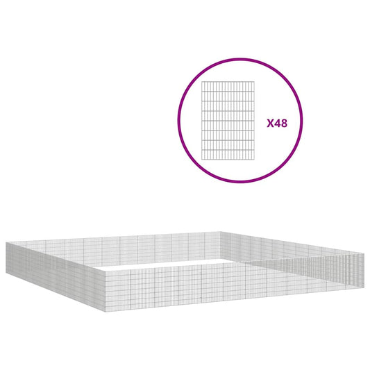 Free Range Animal Enclosure 48-Panel 54x80 cm Galvanised Iron