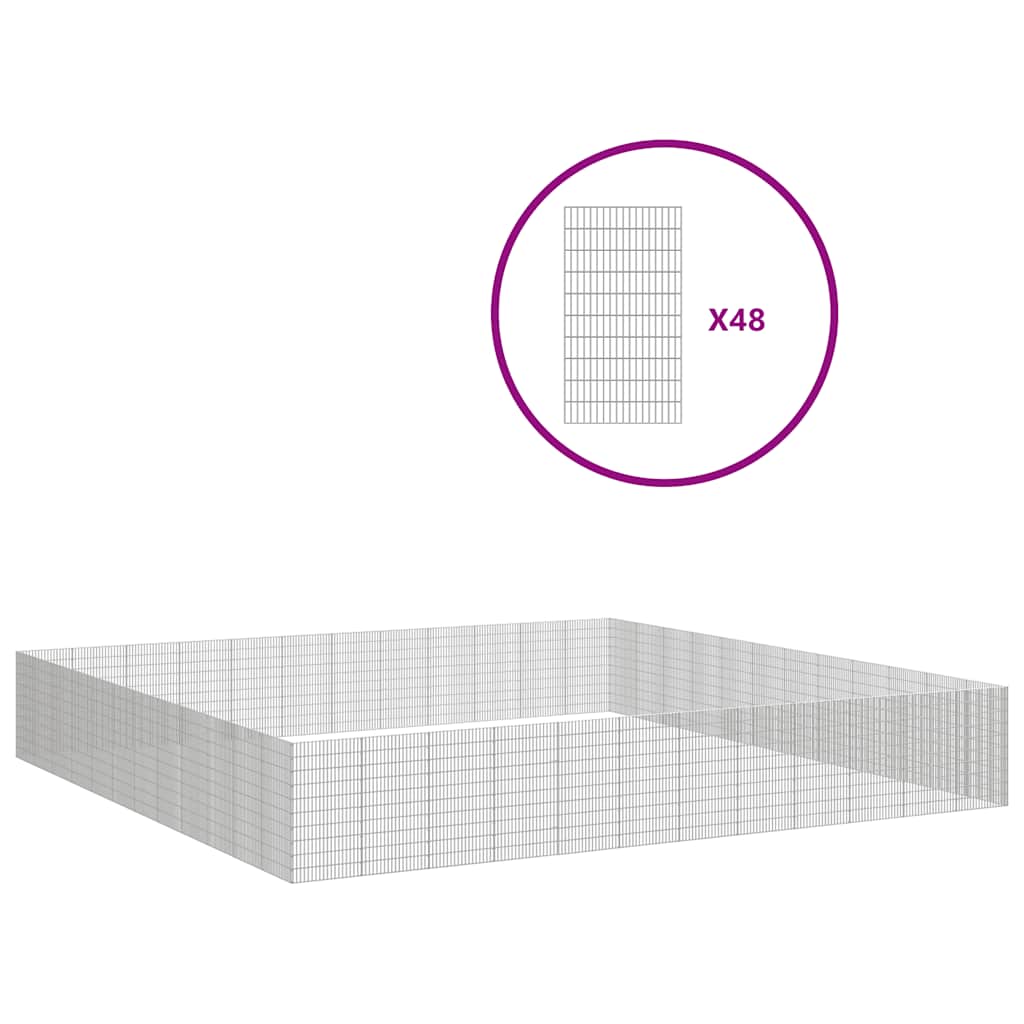 Free Range Animal Enclosure 48-Panel 54x100 cm Galvanised Iron