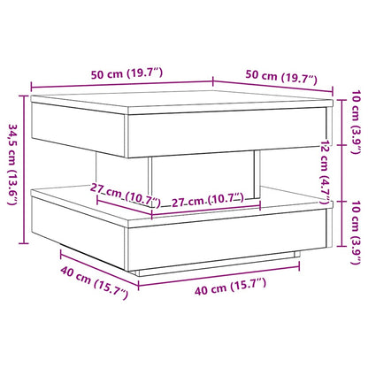 Coffee Table 360-Degree Rotatable White 50x50x34,5 cm