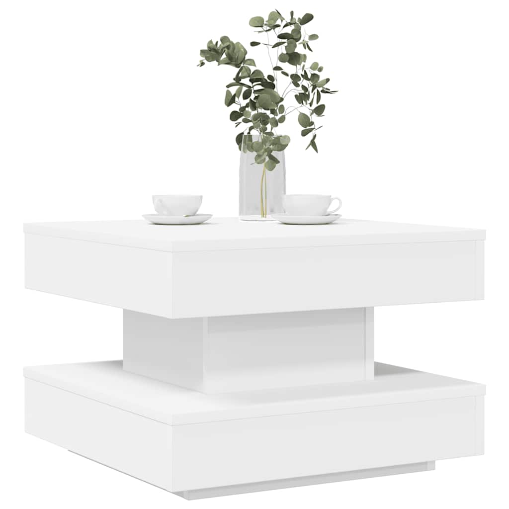 Coffee Table 360-Degree Rotatable White 50x50x34,5 cm