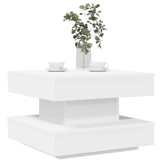 Coffee Table 360-Degree Rotatable White 50x50x34,5 cm