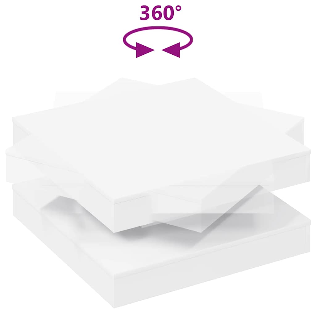 Coffee Table 360-Degree Rotatable White 70x70x34,5 cm