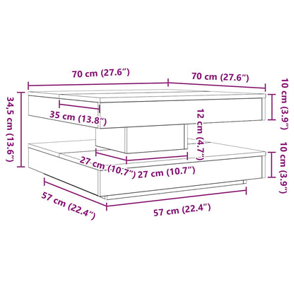 Coffee Table 360-Degree Rotatable White 70x70x34,5 cm