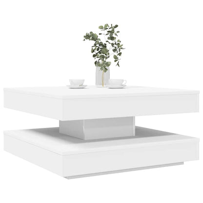 Coffee Table 360-Degree Rotatable White 70x70x34,5 cm
