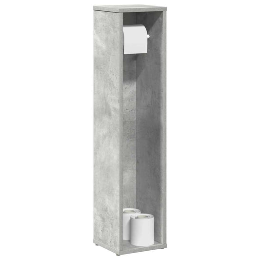 Bathroom Cabinet with Roll Holder Concrete Grey 20.5x20x90 cm