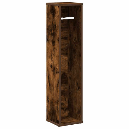 Bathroom Cabinet with Roll Holder Smoked Oak 20.5x20x90 cm