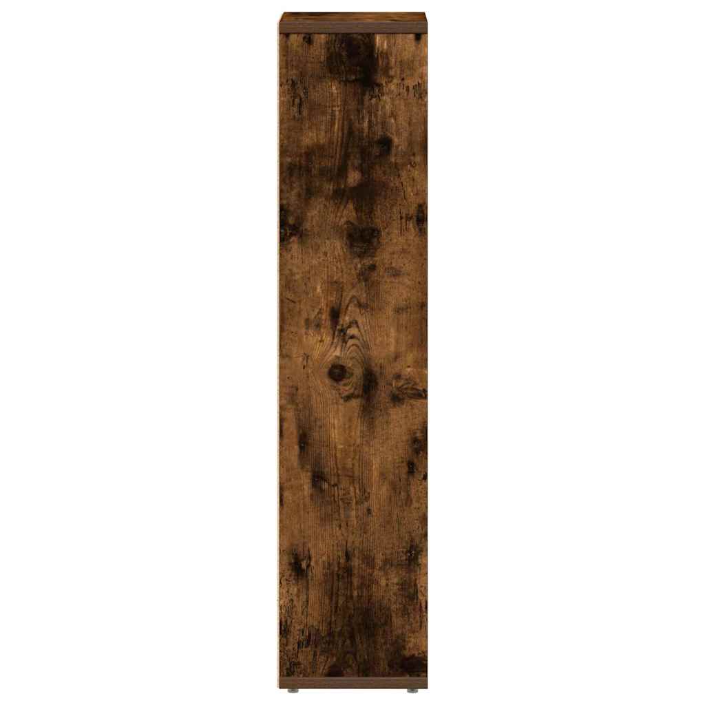 Bathroom Cabinet with Roll Holder Smoked Oak 20.5x20x90 cm