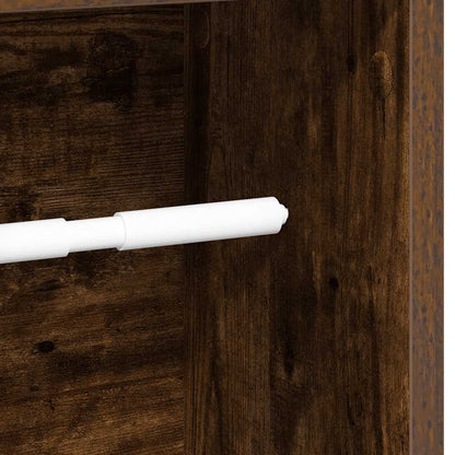 Bathroom Cabinet with Roll Holder Smoked Oak 20.5x20x90 cm