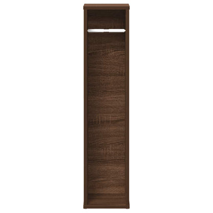 Bathroom Cabinet with Roll Holder Brown Oak 20.5x20x90 cm