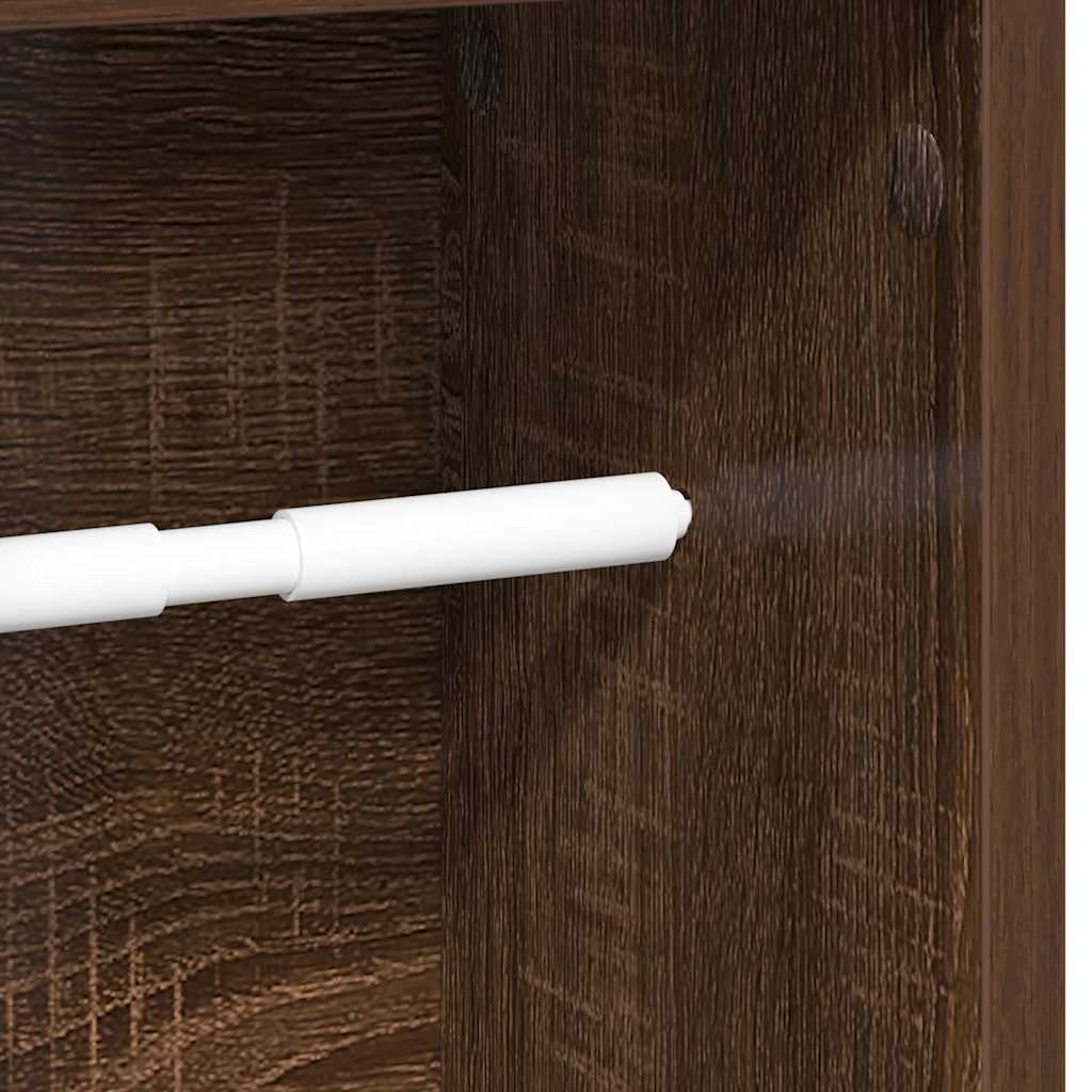 Bathroom Cabinet with Roll Holder Brown Oak 20.5x20x90 cm