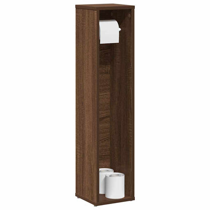 Bathroom Cabinet with Roll Holder Brown Oak 20.5x20x90 cm