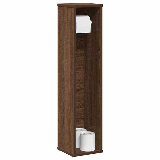 Bathroom Cabinet with Roll Holder Brown Oak 20.5x20x90 cm