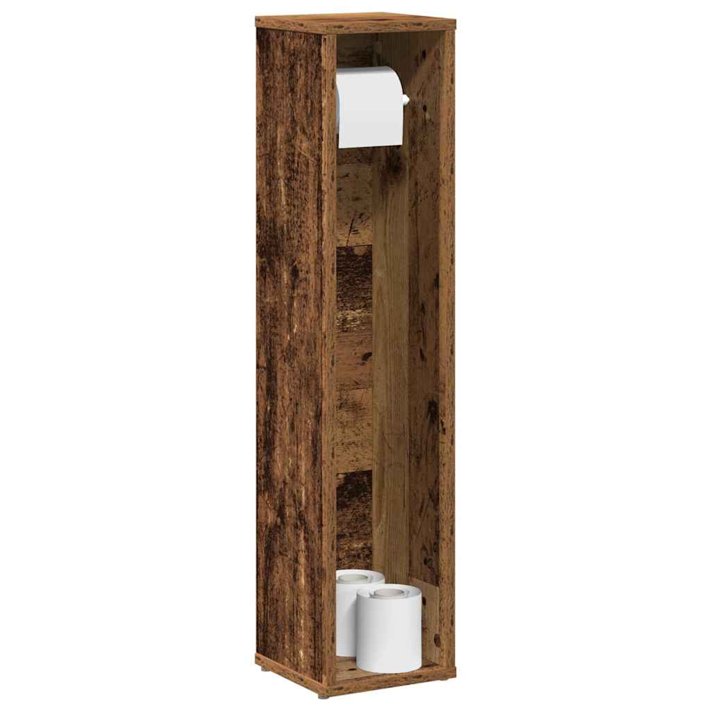 Bathroom Cabinet with Roll Holder Old Wood 20.5x20x90 cm