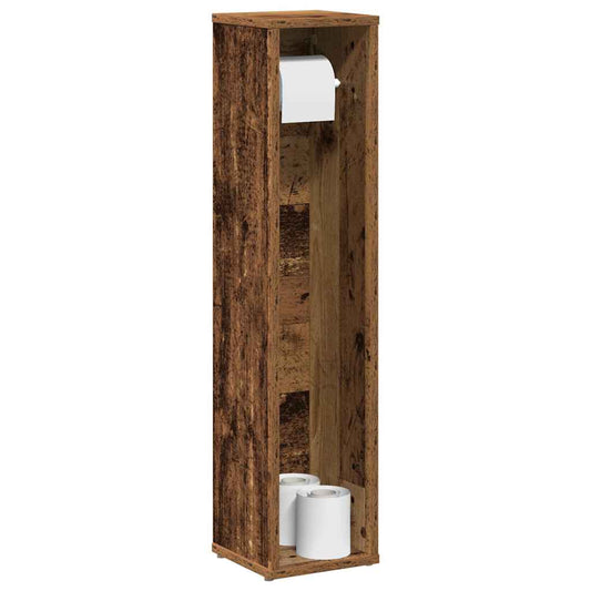 Bathroom Cabinet with Roll Holder Old Wood 20.5x20x90 cm