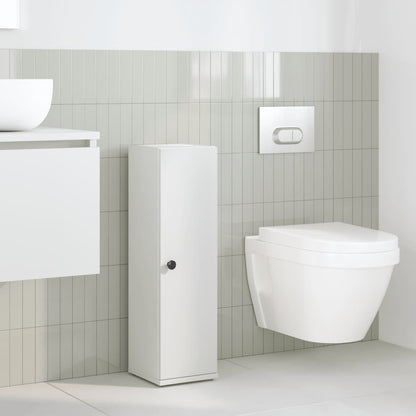 Bathroom Cabinet with Roll Holder White 20.5x22x72 cm