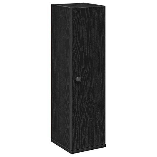Bathroom Cabinet with Roll Holder Black 20.5x22x72 cm