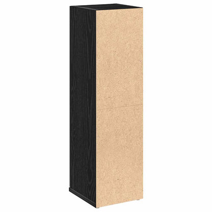 Bathroom Cabinet with Roll Holder Black 20.5x22x72 cm