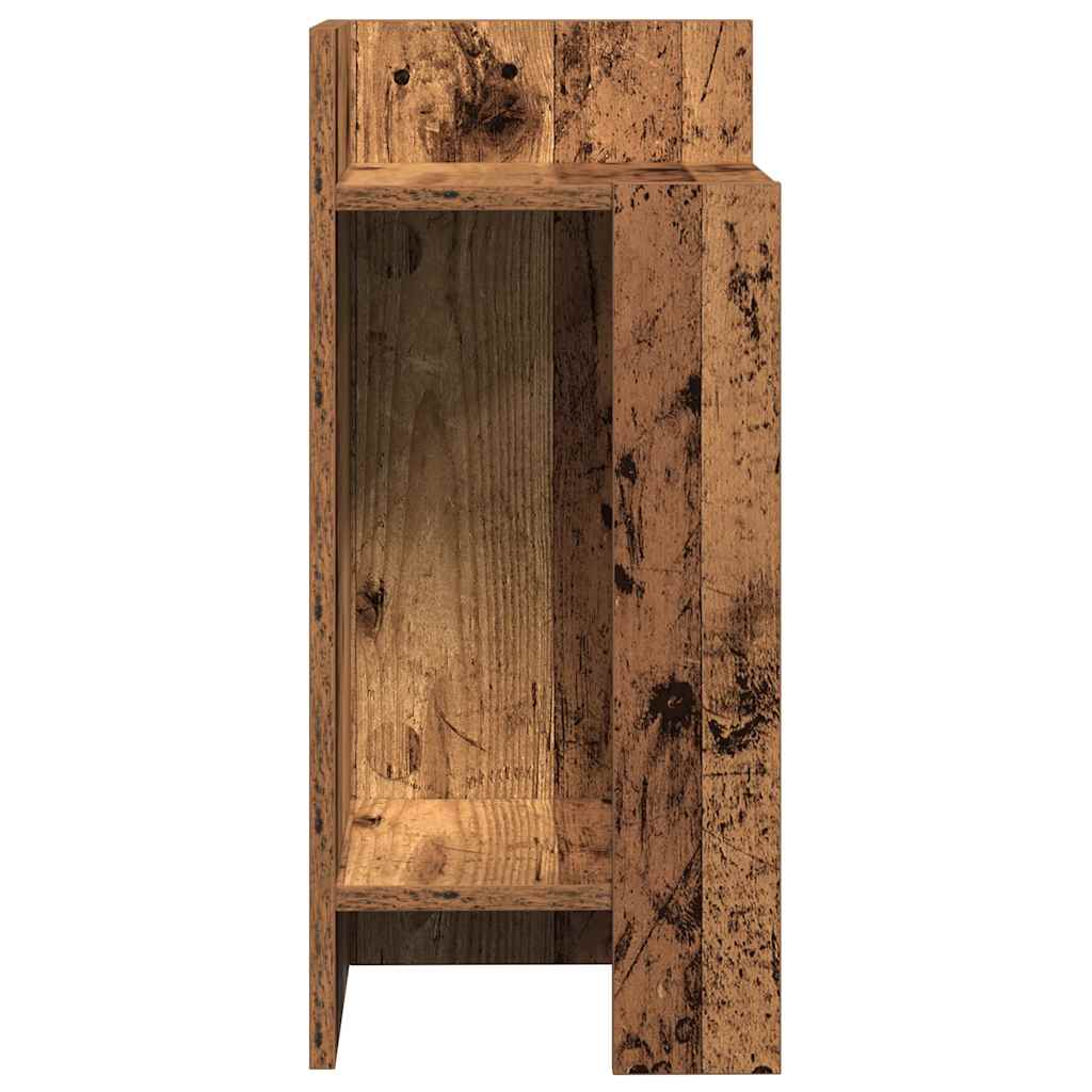 Side Table with Shelf Old Wood 25.5x27x60 cm
