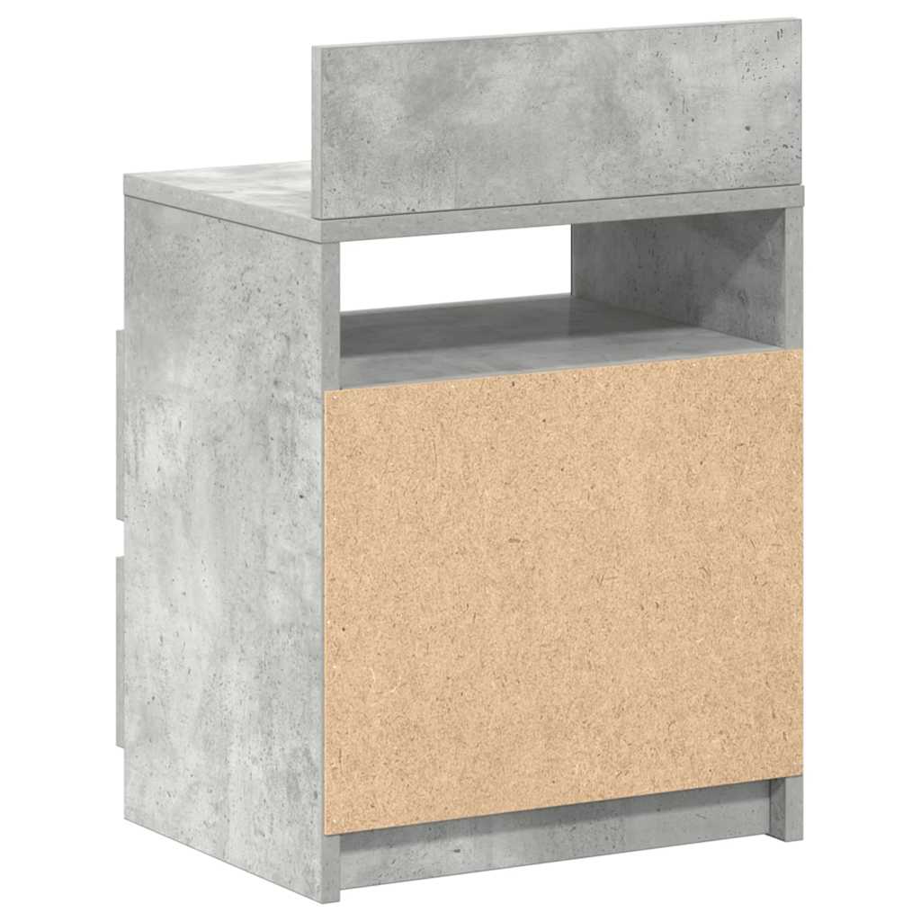 Bedside Cabinet with 2 Drawers Concrete Grey 40x33x60 cm