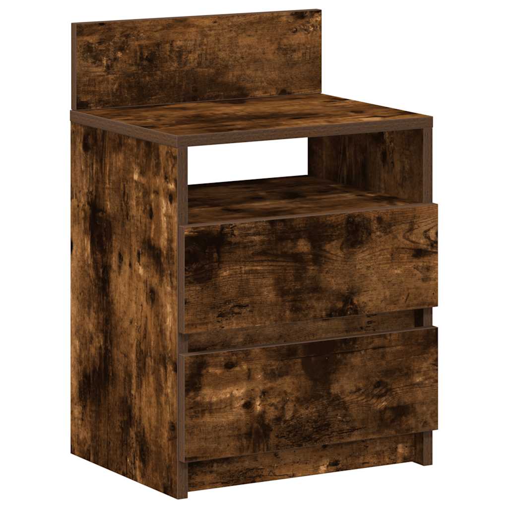 Bedside Cabinets 2 pcs with 2 Drawers Smoked Oak 40x33x60 cm