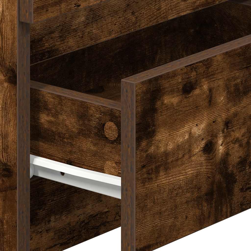 Bedside Cabinets 2 pcs with 2 Drawers Smoked Oak 40x33x60 cm