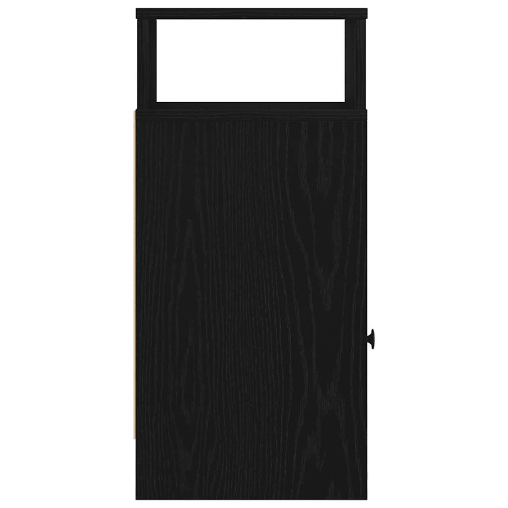 Bedside Cabinet with Drawer Black 25x31x66 cm