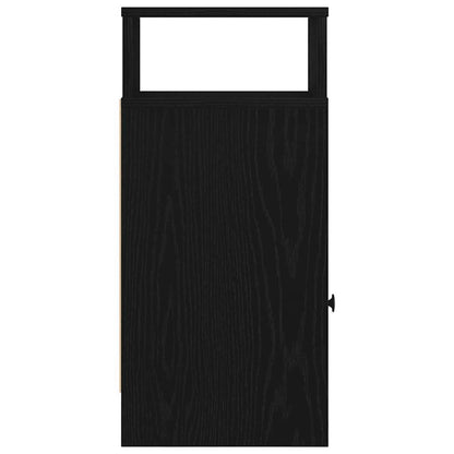 Bedside Cabinet with Drawer Black 25x31x66 cm