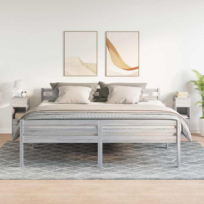 Bedside Cabinets 2 pcs with Drawer Grey Sonoma 25x31x66 cm