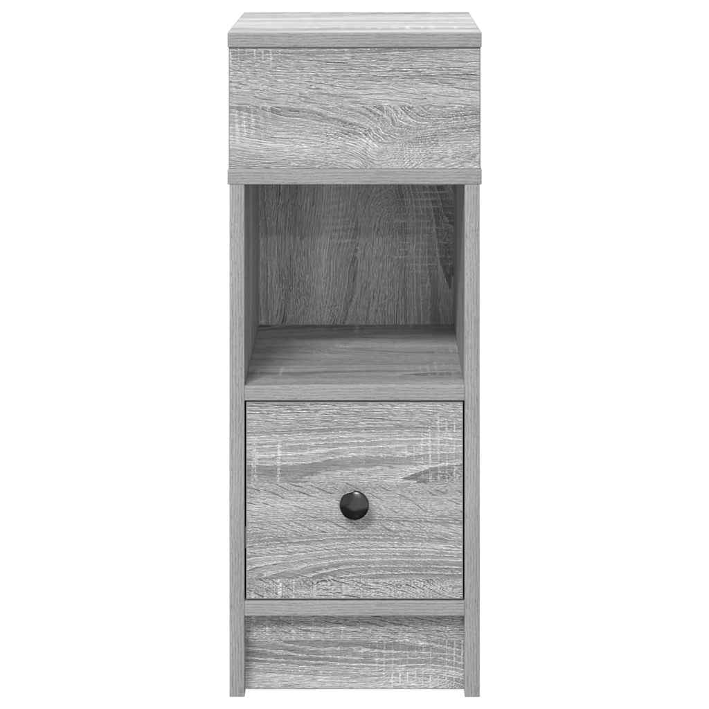 Bedside Cabinets 2 pcs with Drawer Grey Sonoma 25x31x66 cm