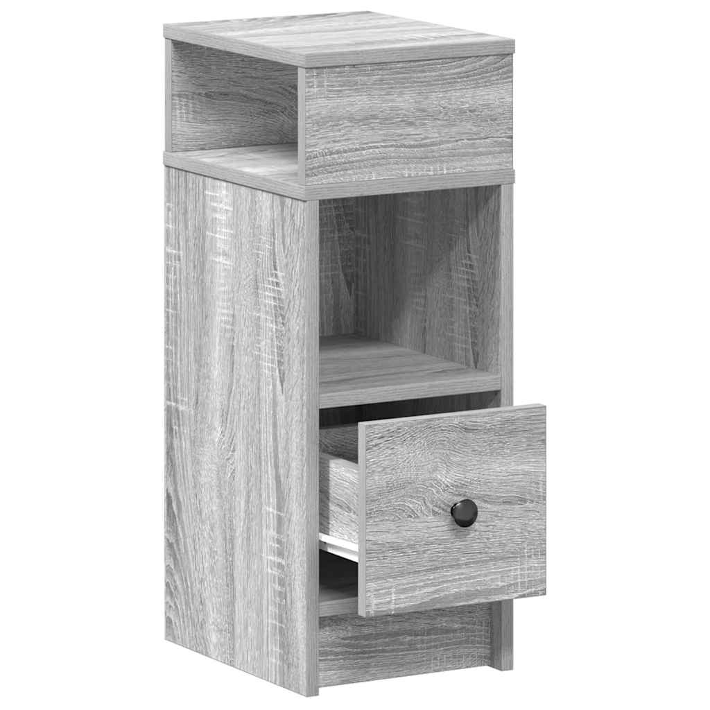Bedside Cabinets 2 pcs with Drawer Grey Sonoma 25x31x66 cm