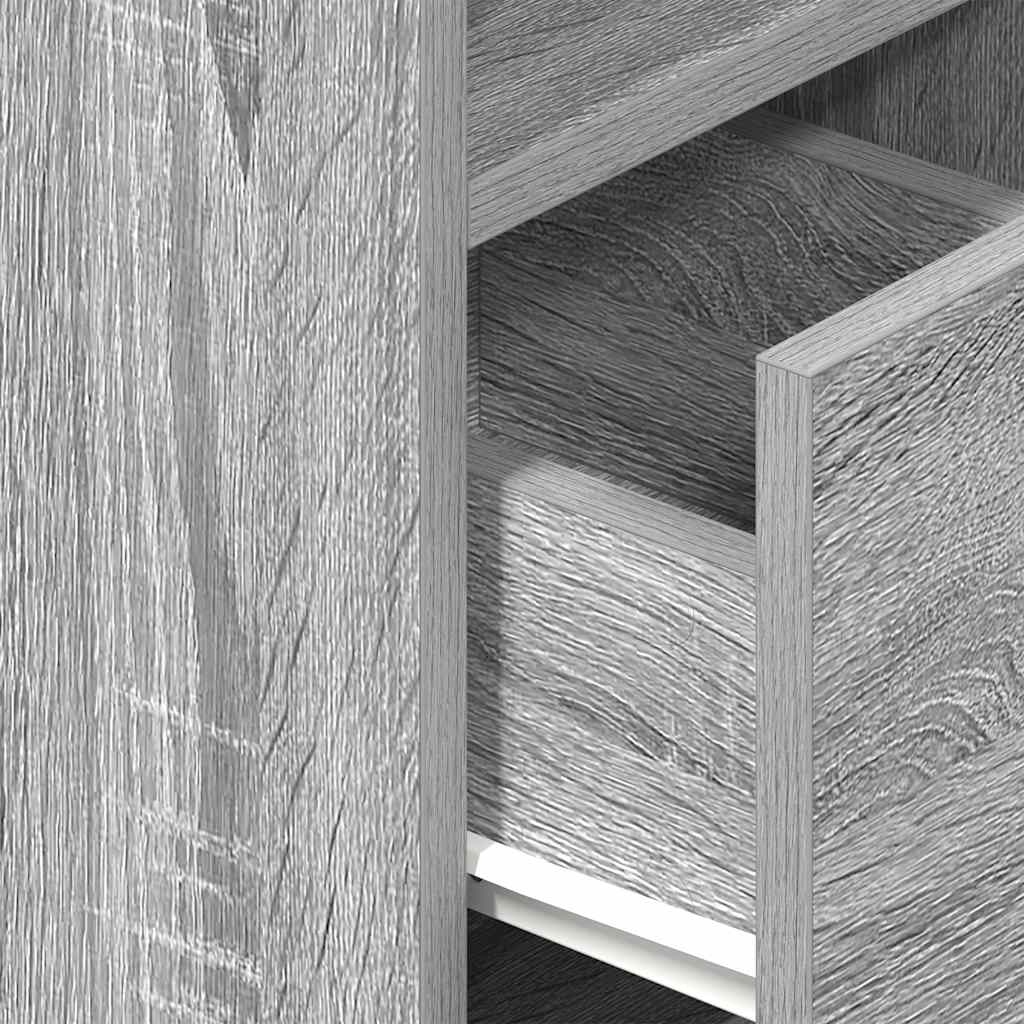 Bedside Cabinets 2 pcs with Drawer Grey Sonoma 25x31x66 cm