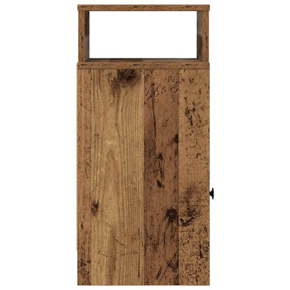 Bedside Cabinet with Drawer Old Wood 25x31x66 cm