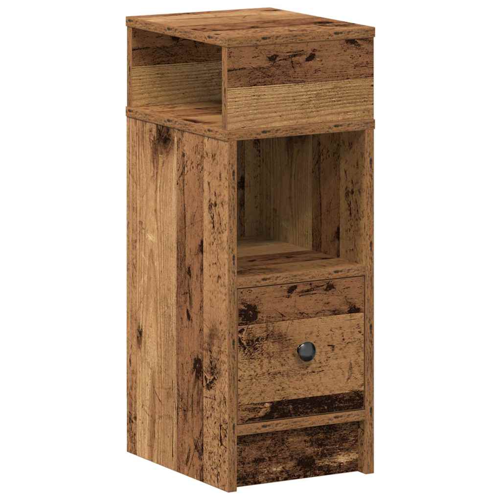 Bedside Cabinets 2 pcs with Drawer Old Wood 25x31x66 cm