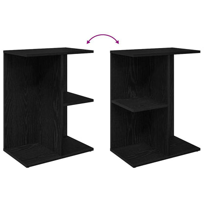 Bedside Table Black Oak 46.5x29x61 cm Engineered Wood
