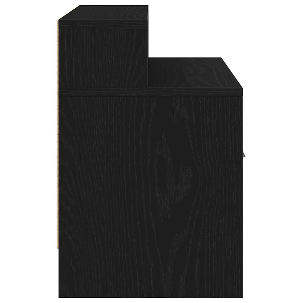 Bedside Cabinets with Drawer 2 pcs Black Oak 51x31x47 cm