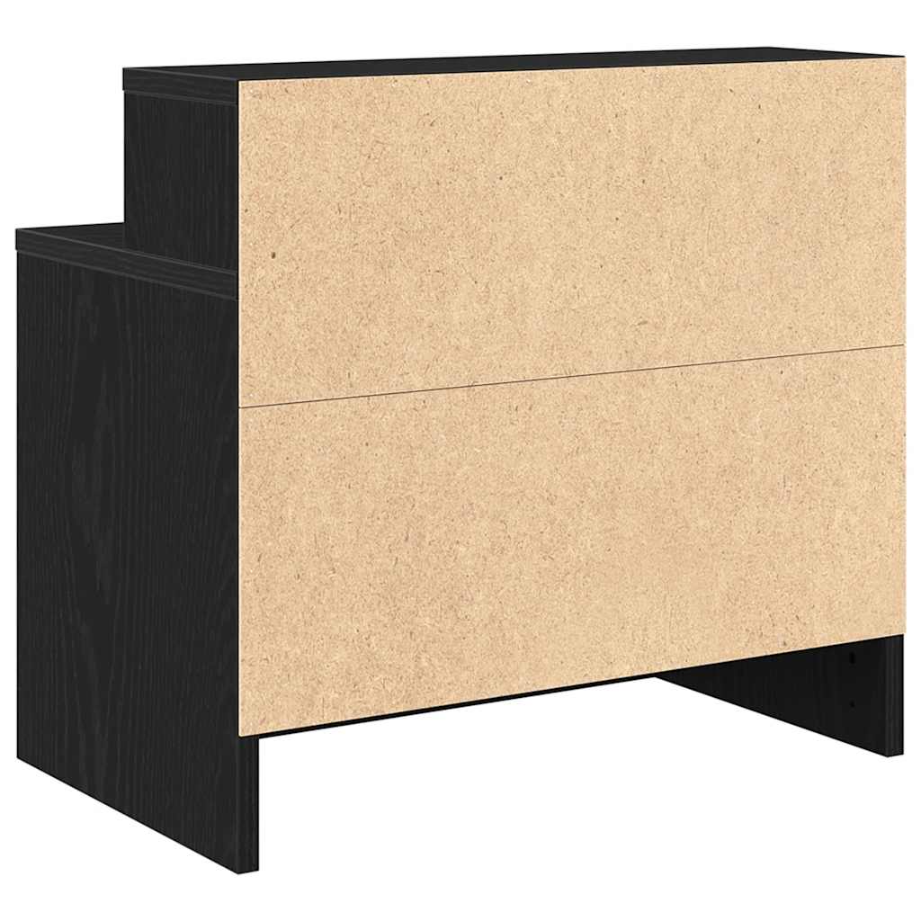 Bedside Cabinets with Drawer 2 pcs Black Oak 51x31x47 cm