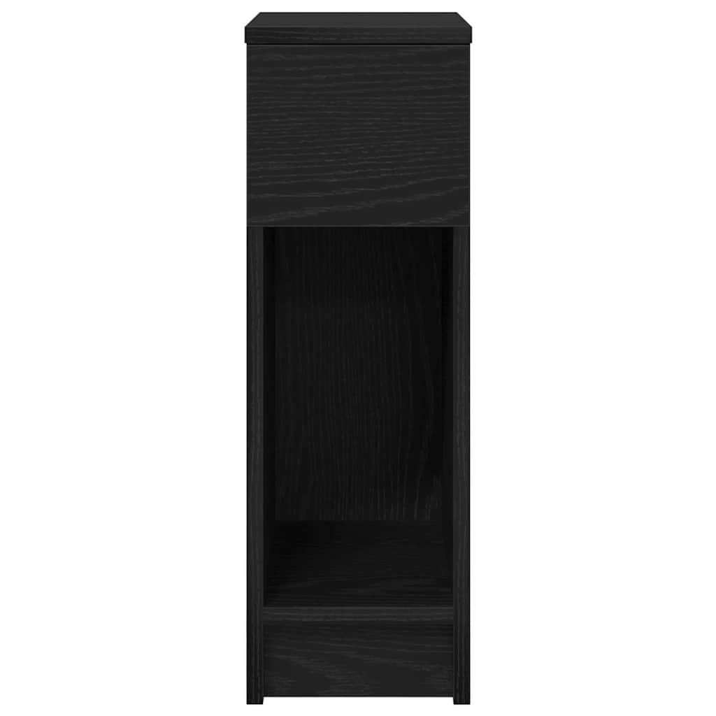 Bedside Cabinet with Drawer Black Oak 20x36x60 cm