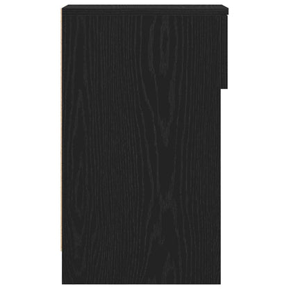 Bedside Cabinets with Drawer 2 pcs Black Oak 20x36x60 cm