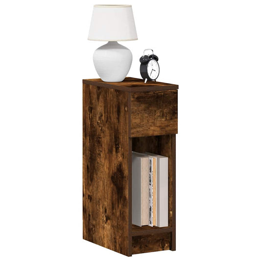 Bedside Cabinet with Drawer Smoked Oak 20x36x60 cm
