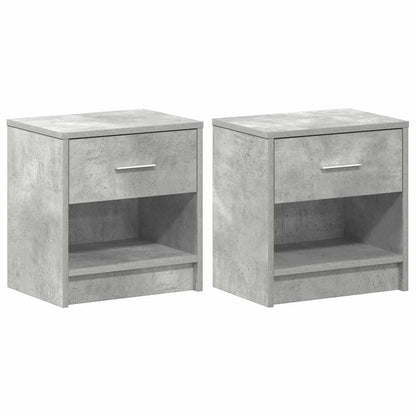 Bedside Cabinets 2 pcs with Drawer Concrete Grey 39x28x41 cm